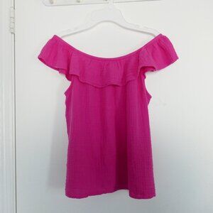 NWT So pink sleeveless ruffle/ flounce/ off the shoulder breezy top girls XL